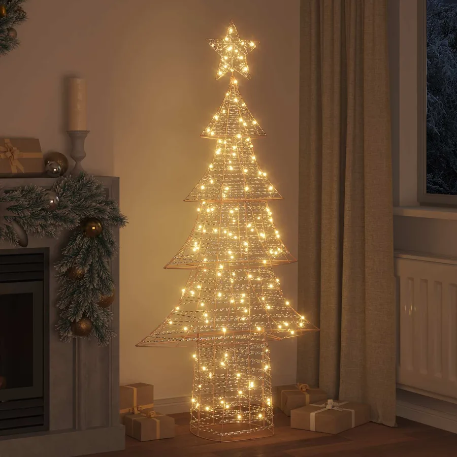 Sapin de Noël avec 240 LED Blanc chaud 181 cm PET - 3