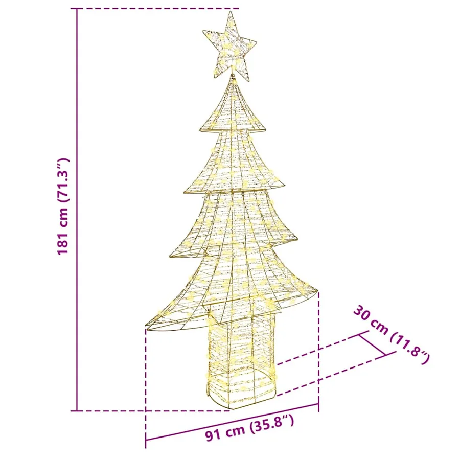 Sapin de Noël avec 240 LED Blanc chaud 181 cm PET - 8