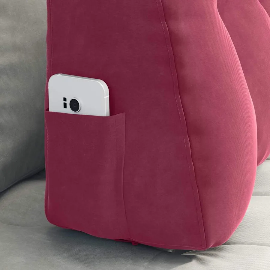 Coussin de Dos Bordeaux 80 x 24 x 50 cm Velours - 5