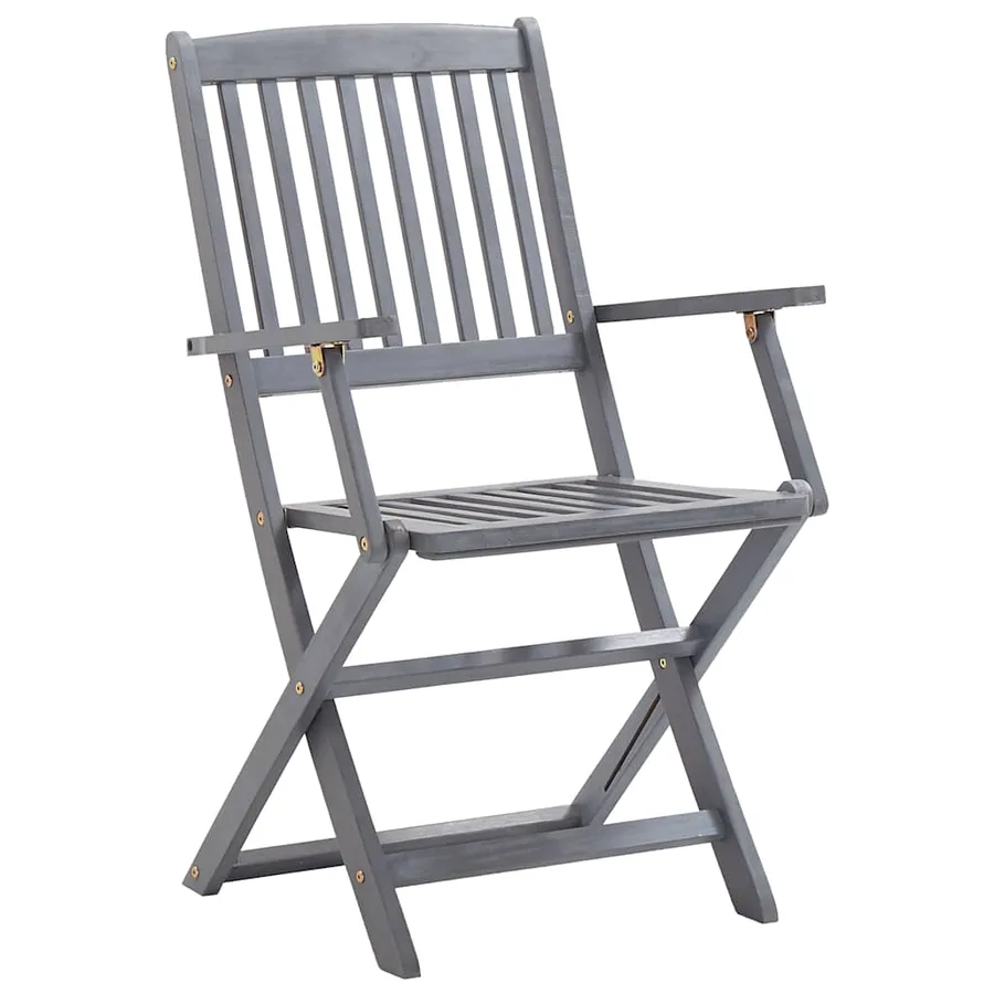 Chaises pliables d'extérieur lot de 2 Bois d'acacia solide - 2