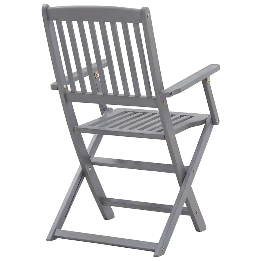 Chaises pliables d'extérieur lot de 2 Bois d'acacia solide - 5
