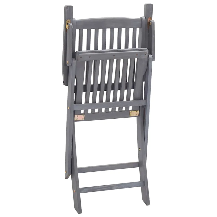 Chaises pliables d'extérieur lot de 2 Bois d'acacia solide - 7