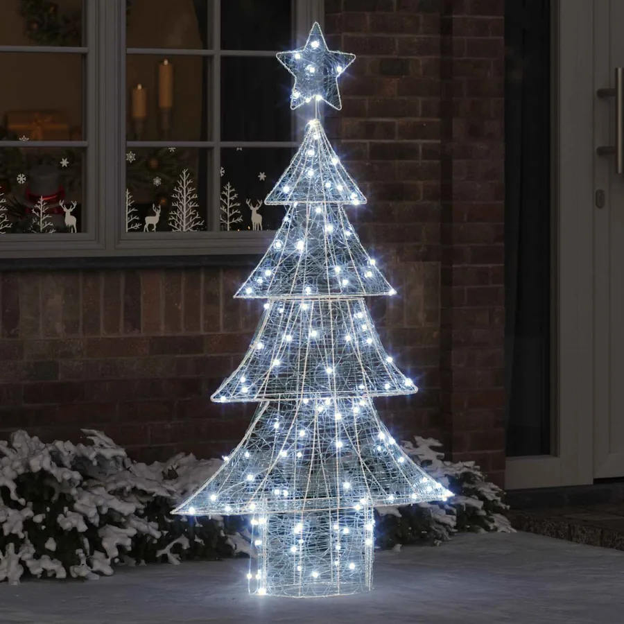 Sapin de Noël avec 160 LED Blanc froid 150 cm Acrylique