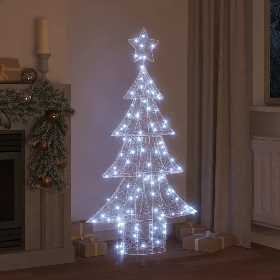 Sapin de Noël avec 160 LED Blanc froid 150 cm Acrylique - 3