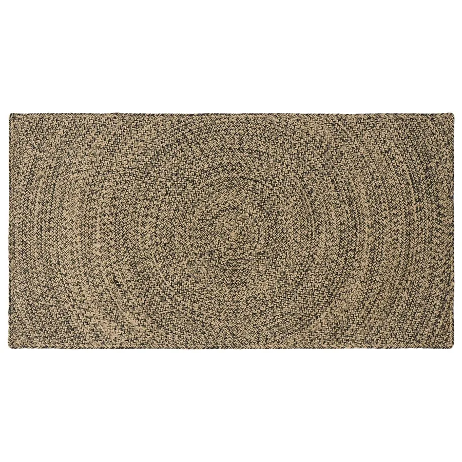 Tapis de surface Naturel et noir 80 x 150 cm Jute