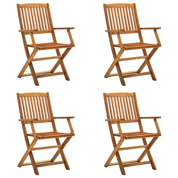 Chaises pliables d'extérieur lot de 4 Bois d'acacia solide