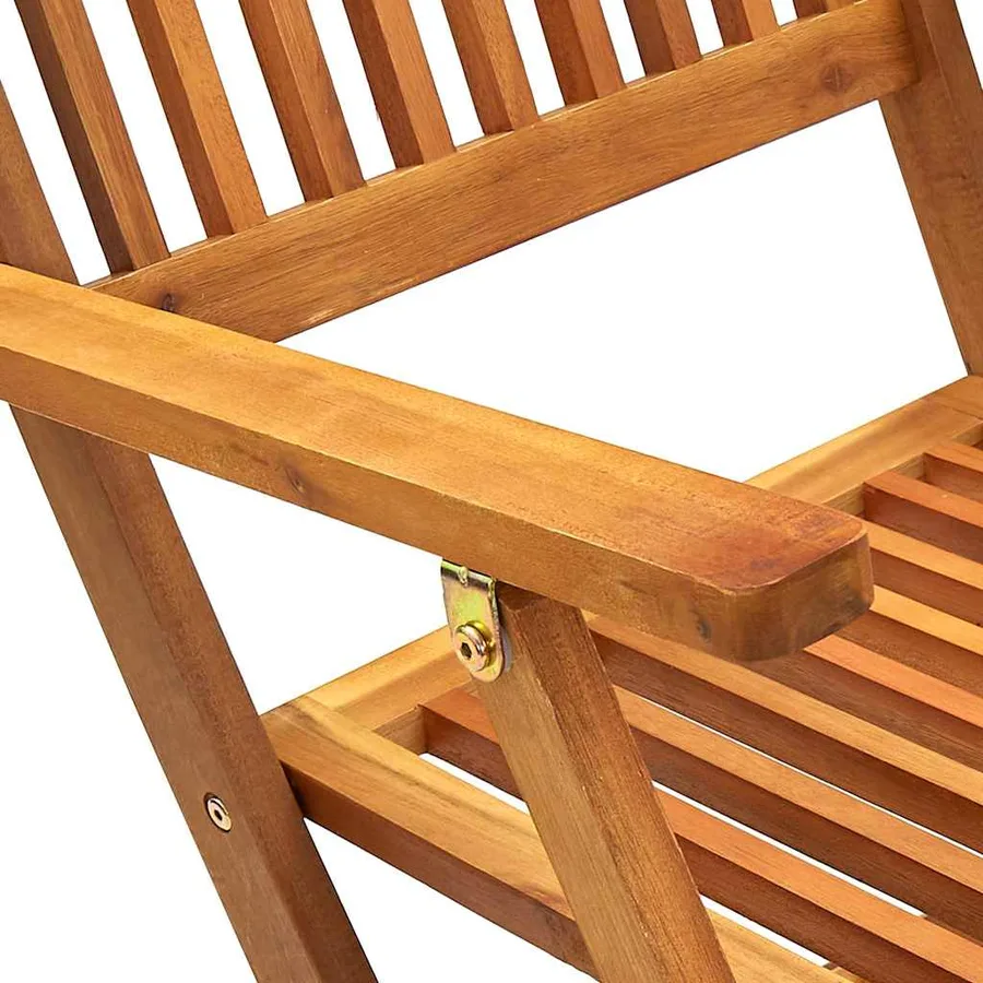 Chaises pliables d'extérieur lot de 4 Bois d'acacia solide - 8