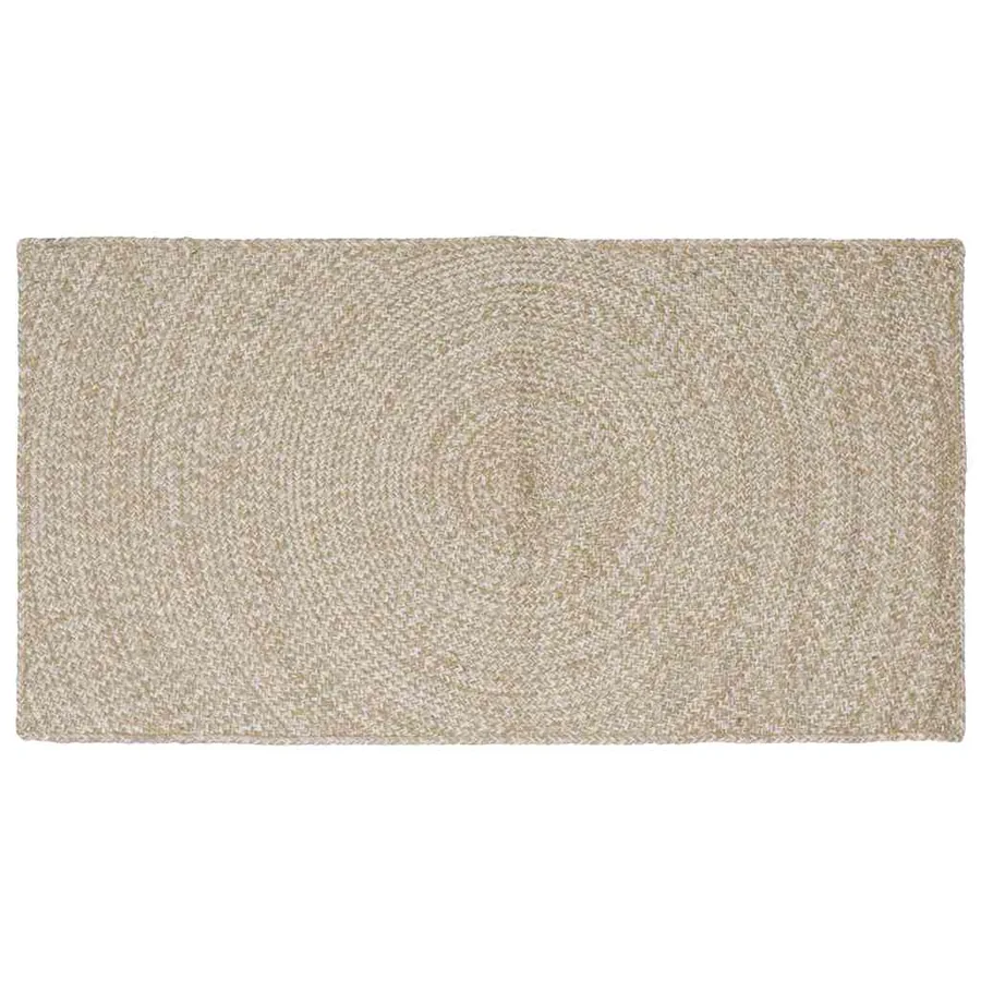 Tapis de surface Naturel et Blanc 80 x 150 cm Jute