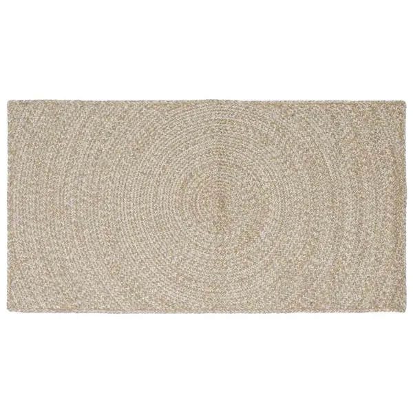 Tapis de surface Naturel et Blanc 80 x 150 cm Jute