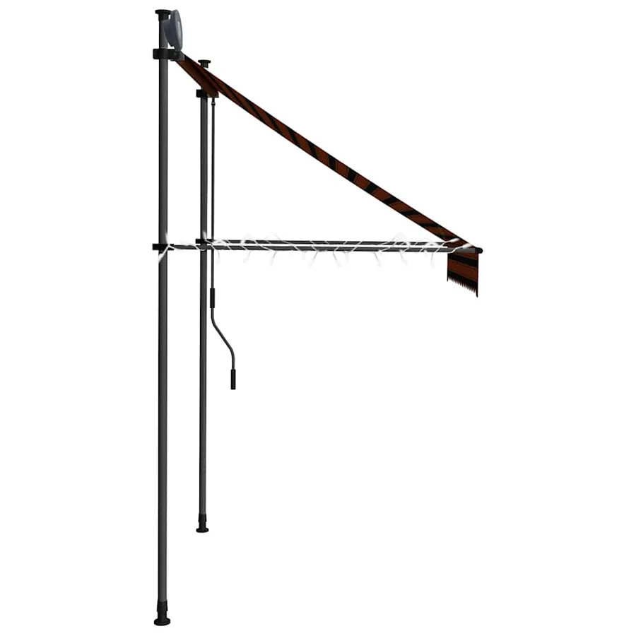 Auvent manuel rétractable avec LED 150 cm Orange et marron - 5
