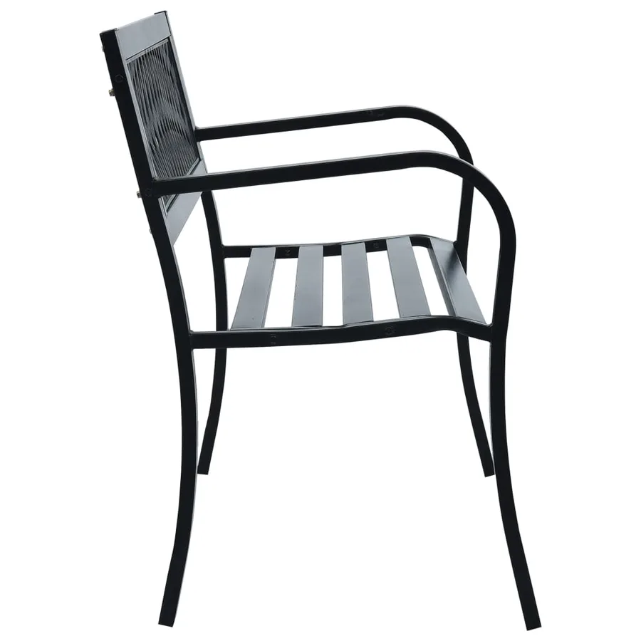 Banc de jardin 125 cm Noir Acier - 3