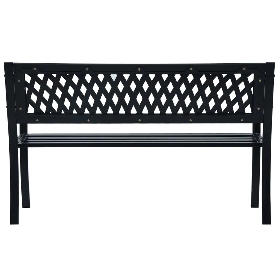 Banc de jardin 125 cm Noir Acier - 4