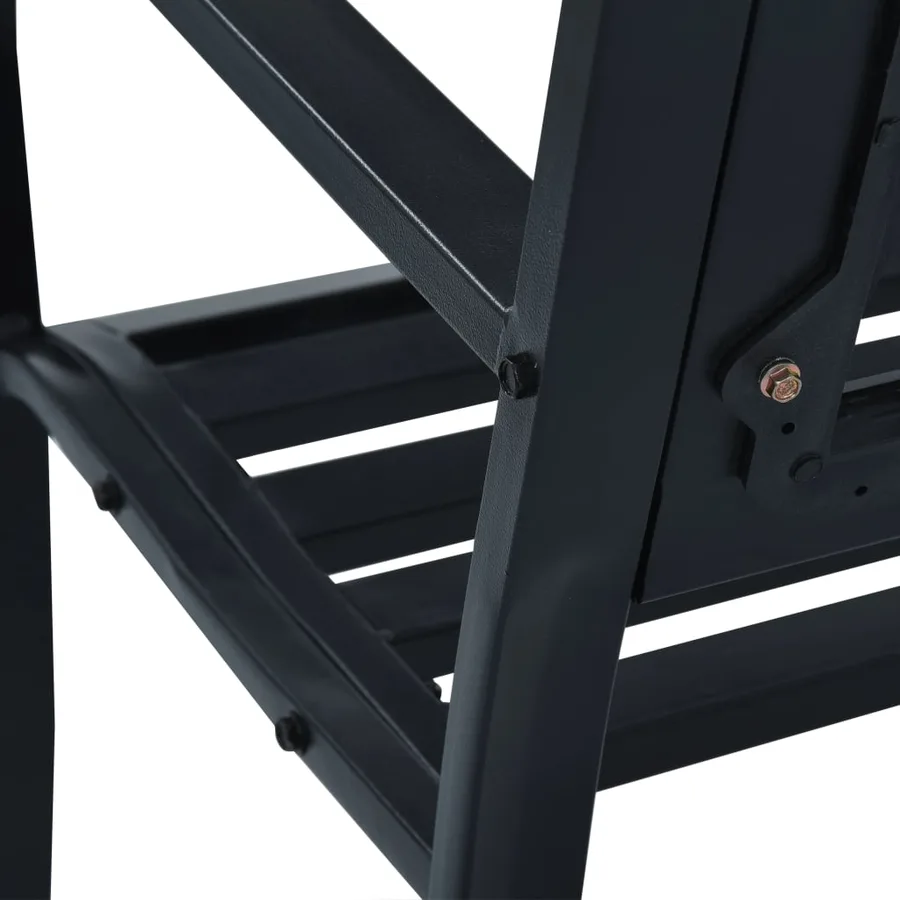 Banc de jardin 125 cm Noir Acier - 7