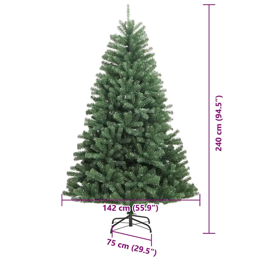 Sapin de Noël Artificiel à Branches Articulées Vert 240 cm - 17