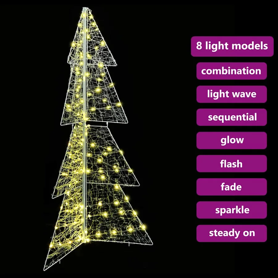 Sapin de Noël avec 160 LED Blanc chaud 150 cm Acrylique - 9