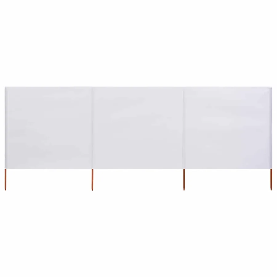 Paravent 3 panneaux Tissu 400 x 160 cm Blanc sable