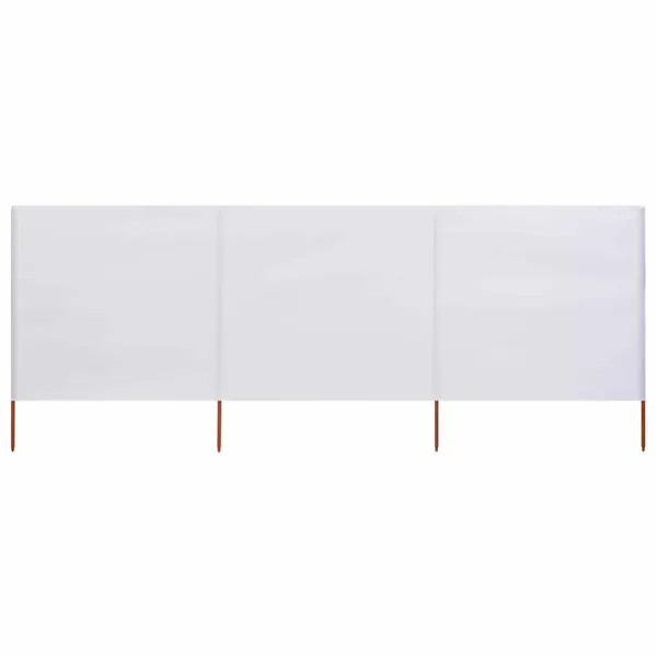 Paravent 3 panneaux Tissu 400 x 160 cm Blanc sable