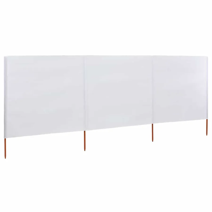Paravent 3 panneaux Tissu 400 x 160 cm Blanc sable - 2