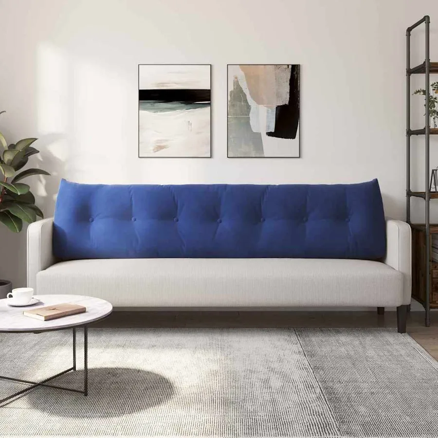 Coussin de Dos Bleu police 200 x 24 x 50 cm Velours - 4