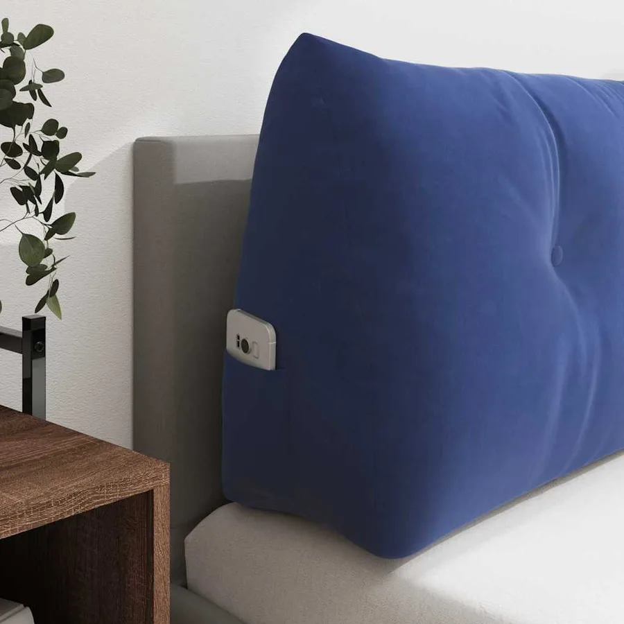 Coussin de Dos Bleu police 200 x 24 x 50 cm Velours - 5