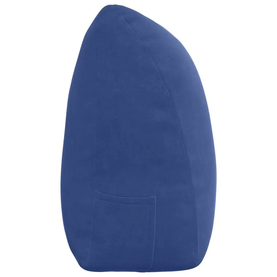 Coussin de Dos Bleu police 200 x 24 x 50 cm Velours - 7