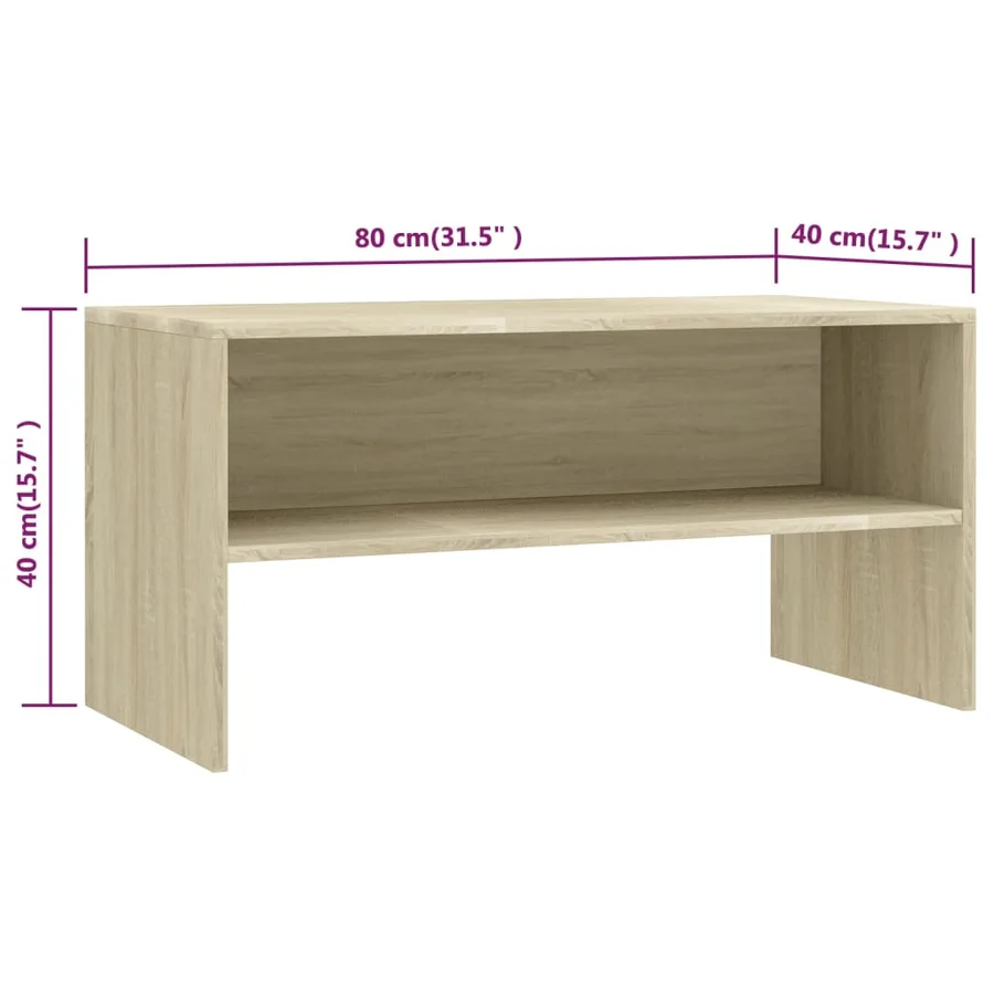 Meuble TV Chêne sonoma 80x40x40 cm Bois d’ingénierie - 6