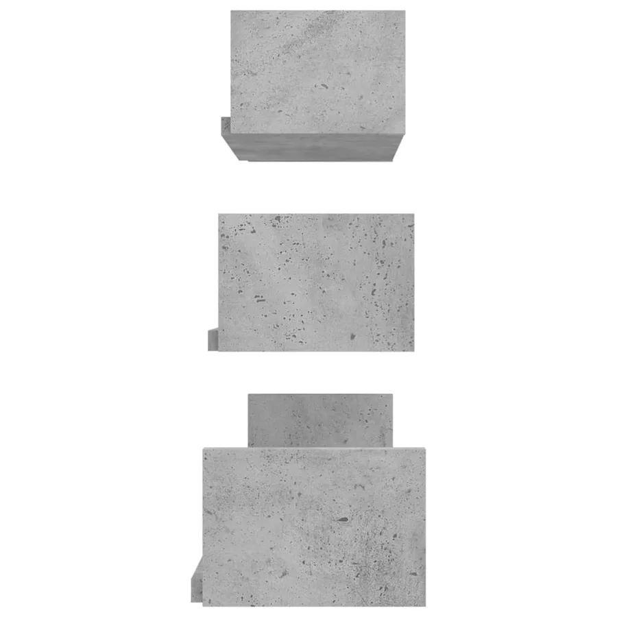Étagères murales 3 pcs Gris béton Bois d'ingénierie - 5