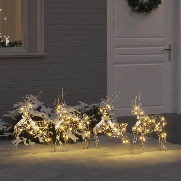 Rennes LED avec 80 LED 4 pcs Doré PET