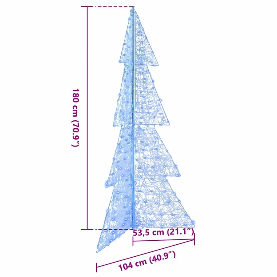 Sapin de Noël avec 240 LED Bleu 180 cm Acrylique - 8