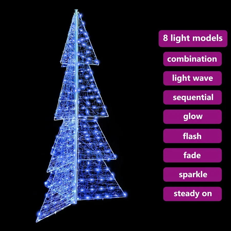 Sapin de Noël avec 240 LED Bleu 180 cm Acrylique - 9