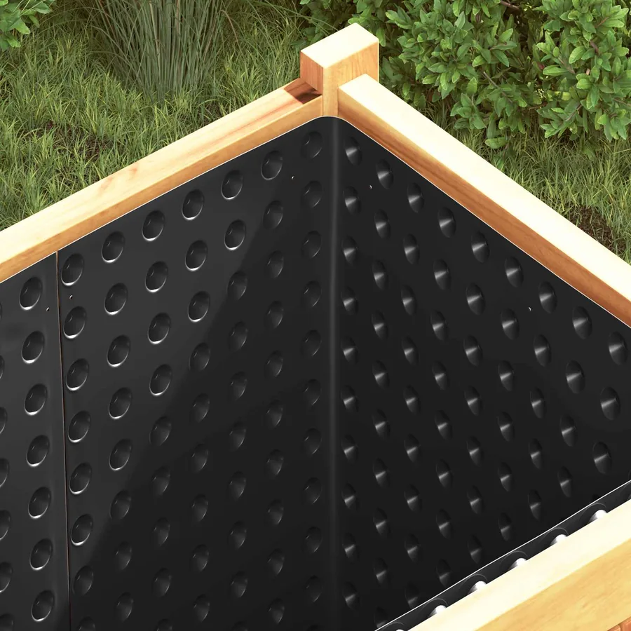 Feuille de drainage nervurée 2 pcs Noir 1 x 20 m HDPE