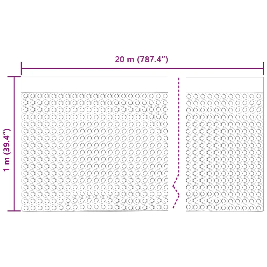 Feuille de drainage nervurée 2 pcs Noir 1 x 20 m HDPE - 11