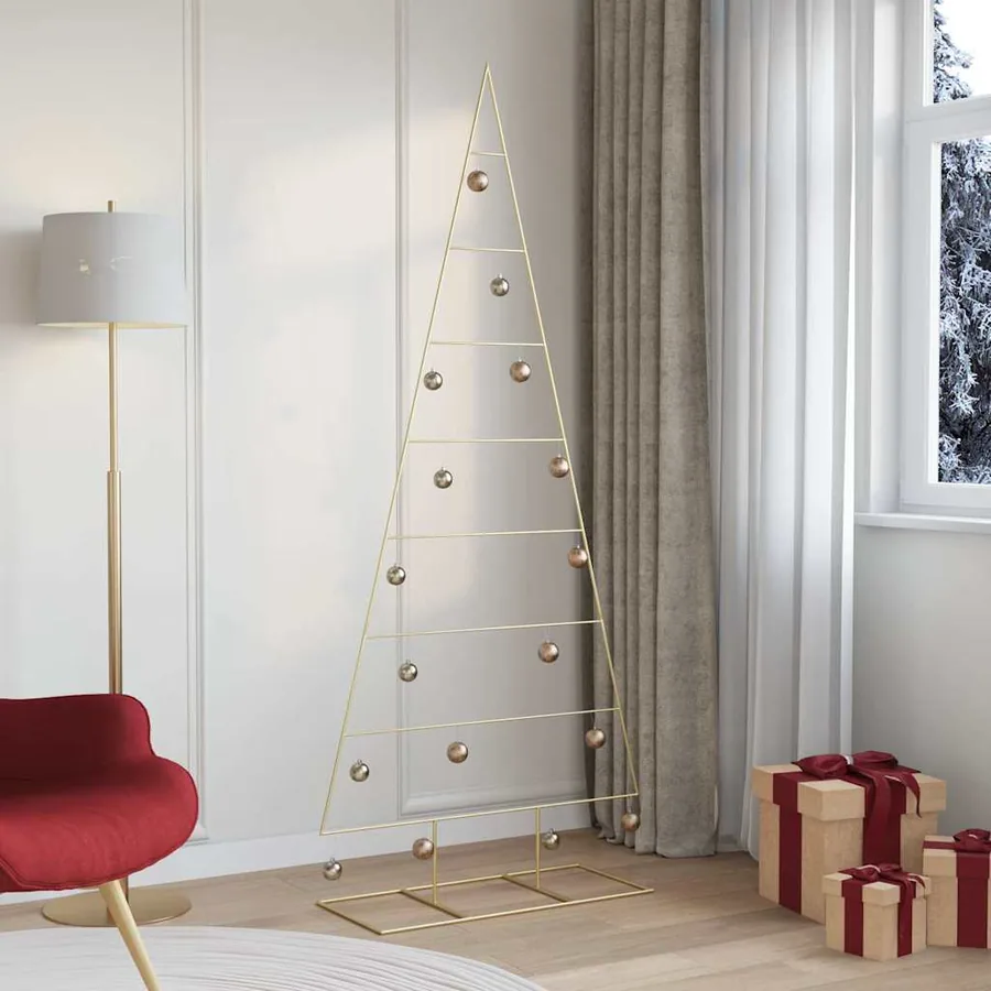 Arbre de Noël en métal Doré 211 cm Acier peint par poudre