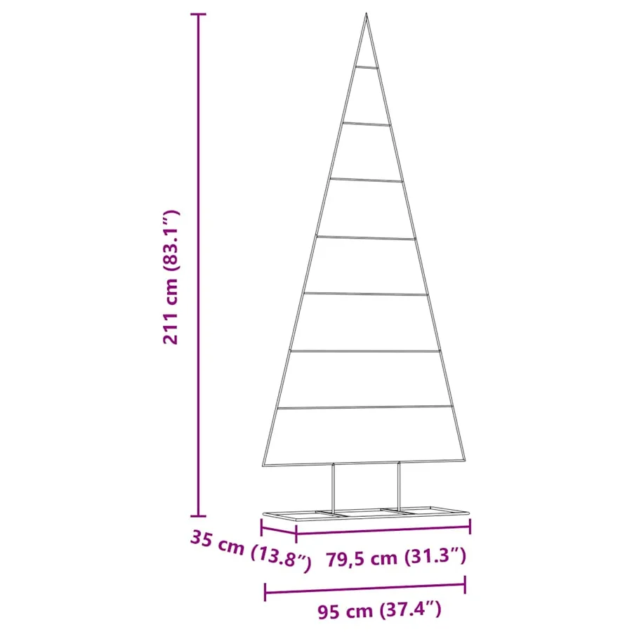 Arbre de Noël en métal Doré 211 cm Acier peint par poudre - 9