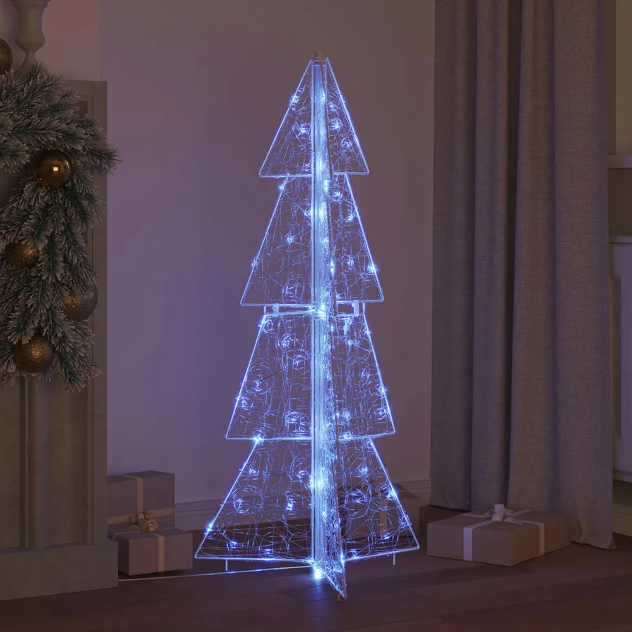 Sapin de Noël avec 100 LED Bleu 120 cm Acrylique - 3