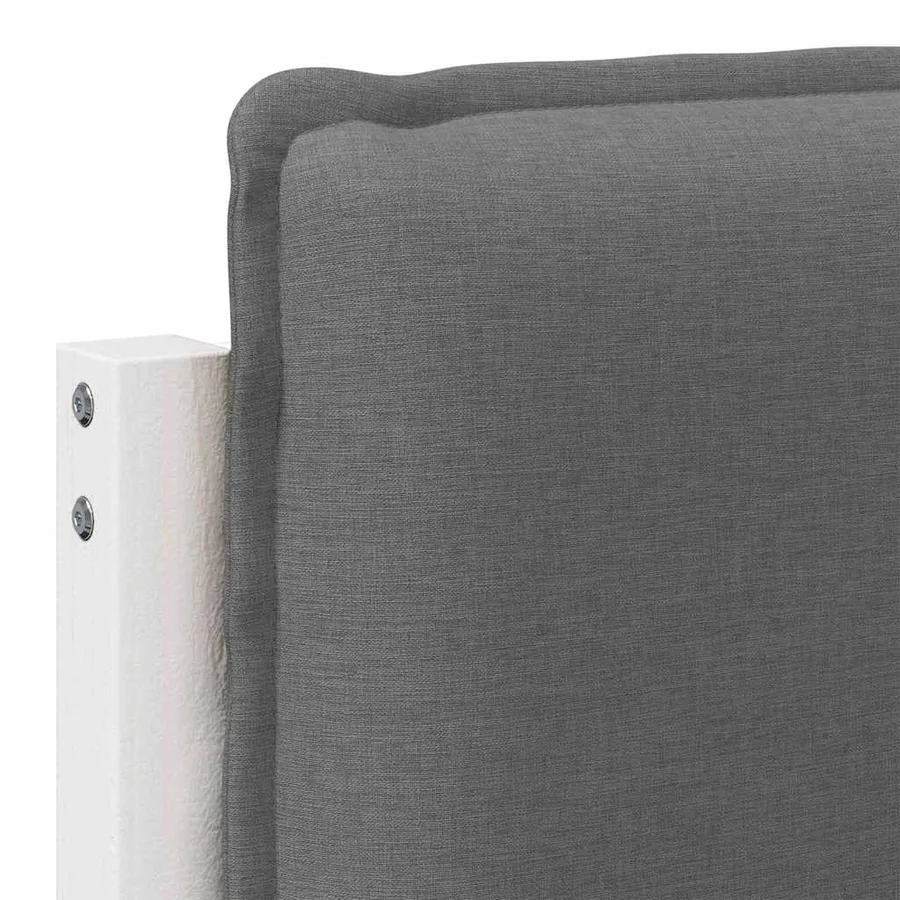 Tête de lit capitonnée Blanc et gris clair 75 cm Pin massif - 9