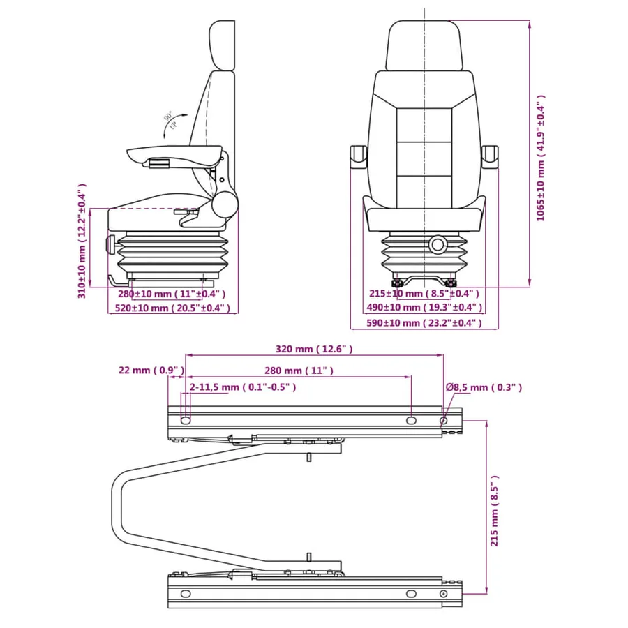 Tractor Seat with Suspension - 8