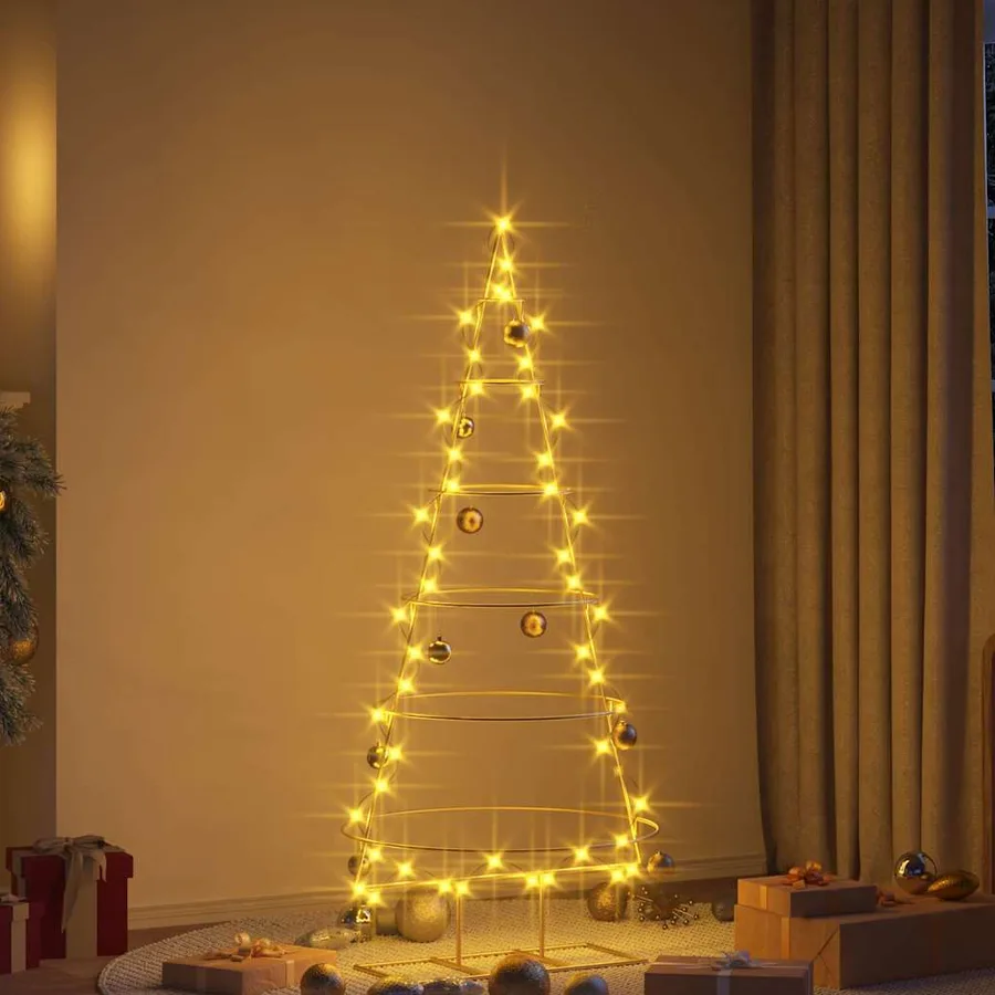 Arbre de Noël en métal Doré 148 cm Acier peint par poudre - 4