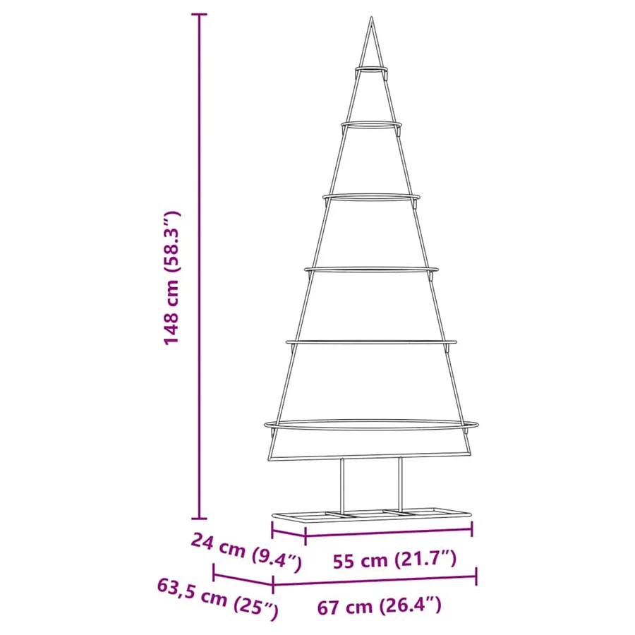 Arbre de Noël en métal Doré 148 cm Acier peint par poudre - 9