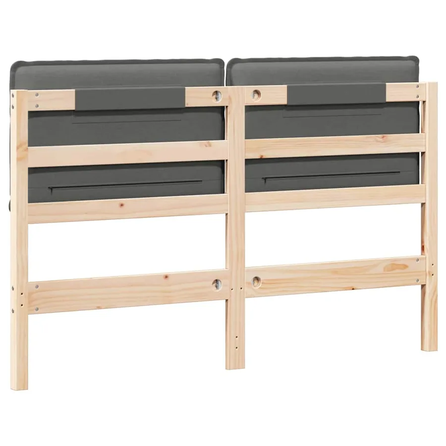 Tête de lit capitonnée Gris Naturel et Clair Pin massif - 6