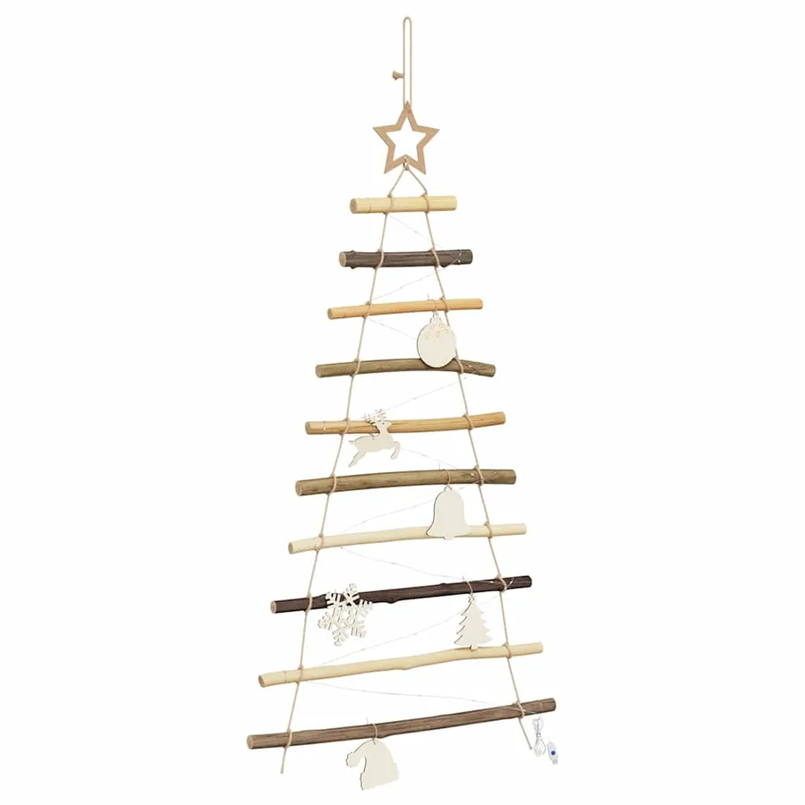 Sapin de Noël avec 30 LED Naturel 90 cm frêne massif - 4
