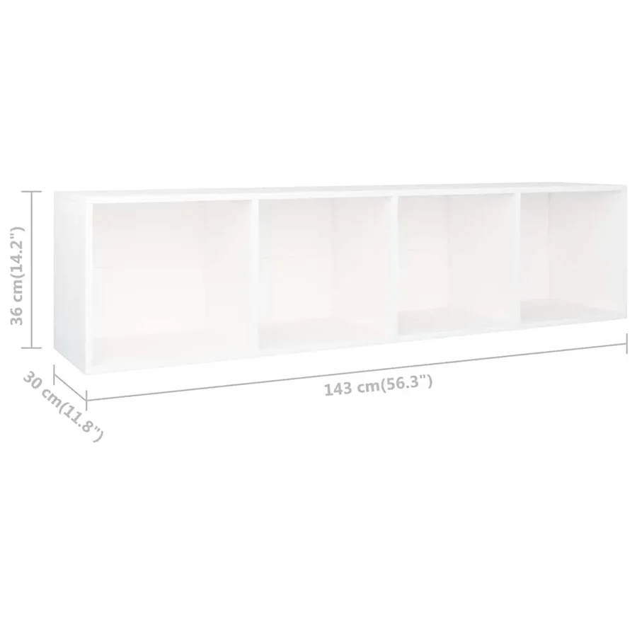 Bibliothèque/Meuble TV Blanc 36x30x143 cm Bois d'ingénierie - 12