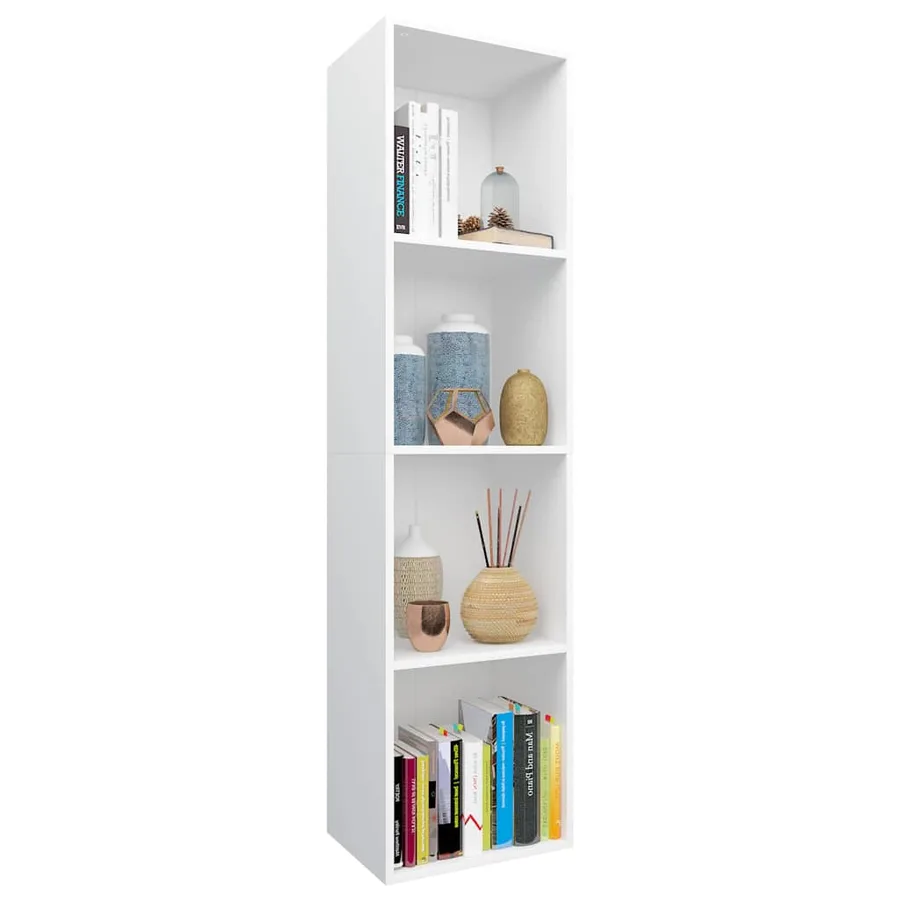 Bibliothèque/Meuble TV Blanc 36x30x143 cm Bois d'ingénierie - 3