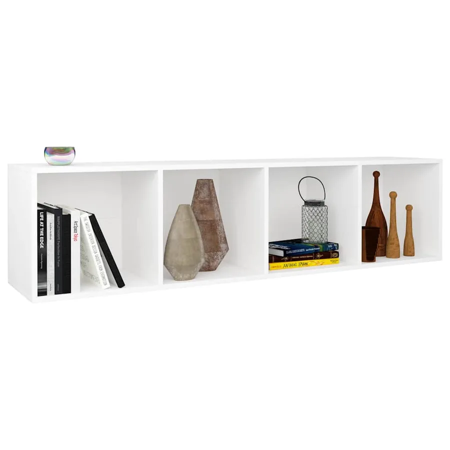Bibliothèque/Meuble TV Blanc 36x30x143 cm Bois d'ingénierie - 7