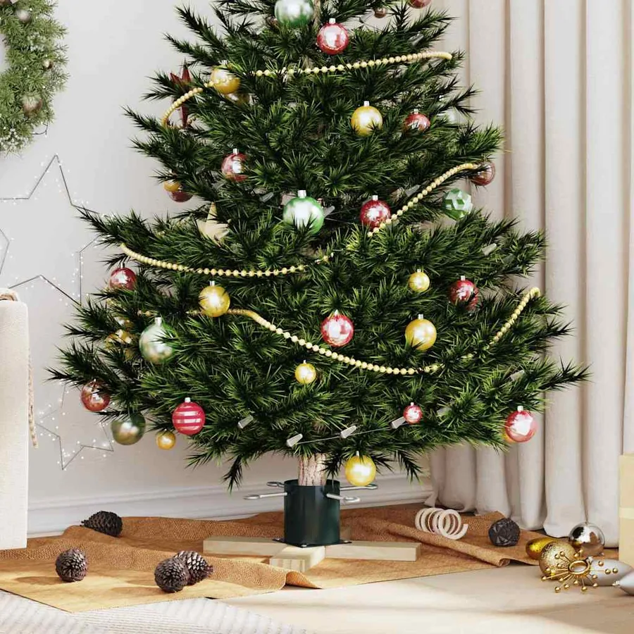 Pied de Sapin de Noël 1.73 Vert 50 x 50 x 16 cm Pin massif