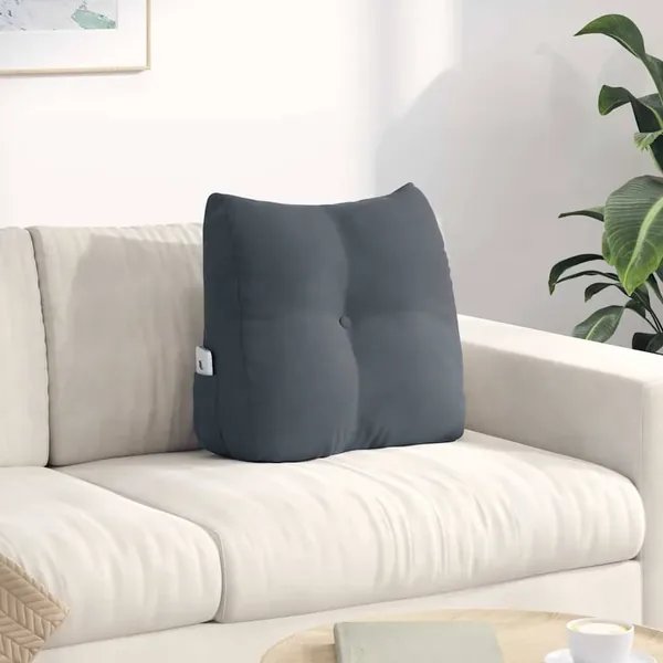 Coussin de Dos Gris foncé 45 x 24 x 50 cm Velours