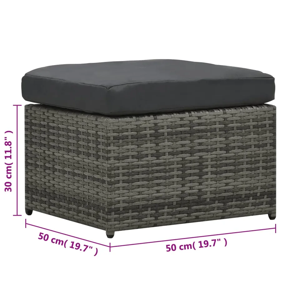Salon de jardin 4 pcs avec coussins Résine tressée Anthracite - 10