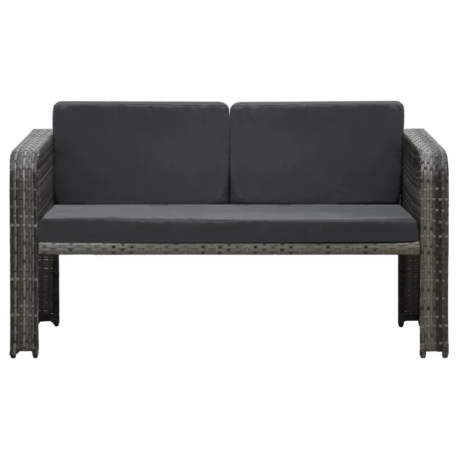 Salon de jardin 4 pcs avec coussins Résine tressée Anthracite - 4