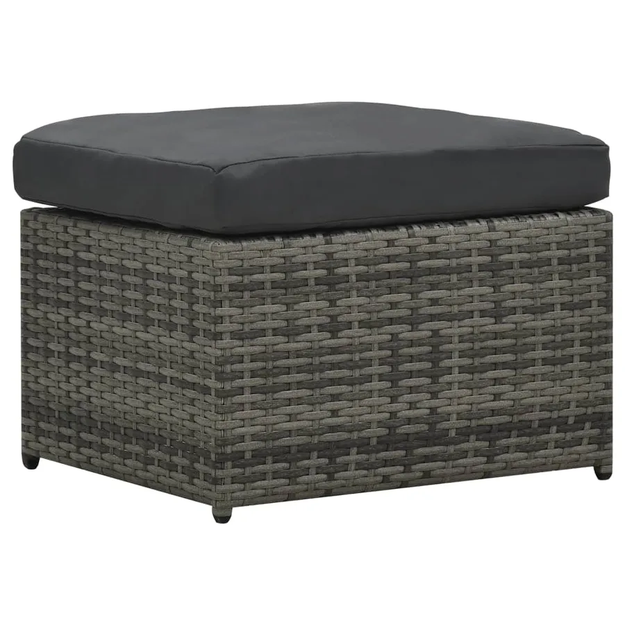 Salon de jardin 4 pcs avec coussins Résine tressée Anthracite - 7