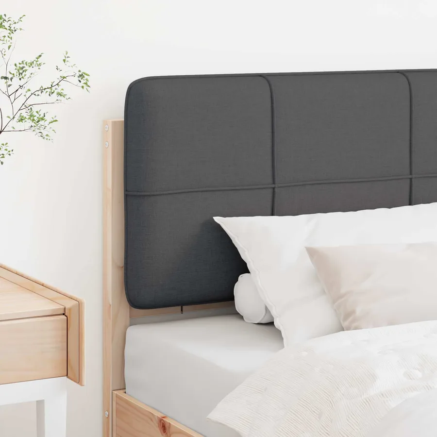 Tête de lit capitonnée Brun et gris foncé 75 cm Pin massif - 3